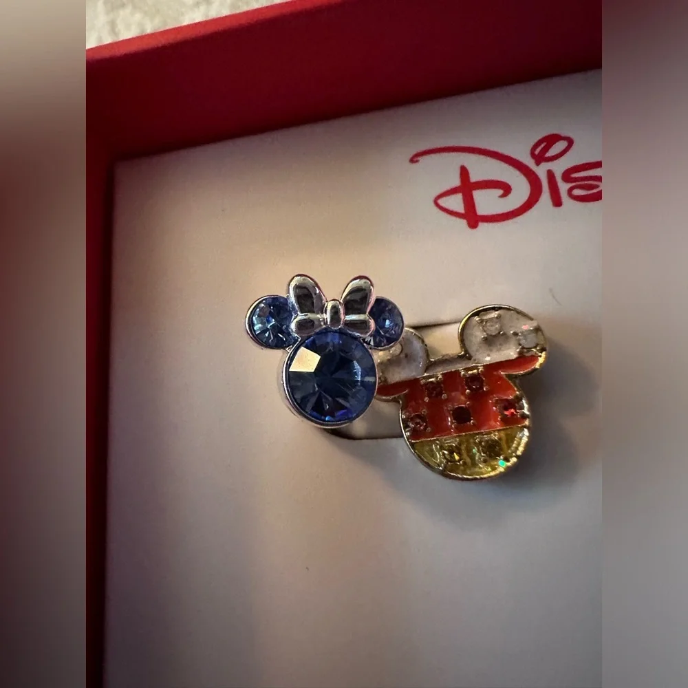 Mickey Mouse Earrings Gold Tone & Silver Tone pre owned you get both pairs